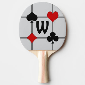 Raquette De Ping Pong Carte de jeu Art Déco Convient v2 Monogrammé