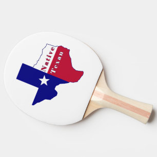 Raquette De Ping Pong Carte du drapeau texan natif