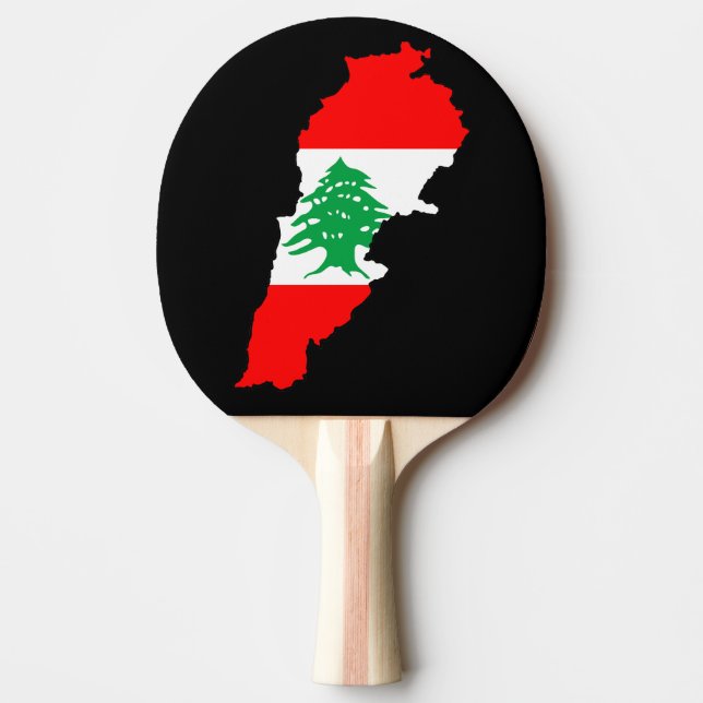 Raquette De Ping Pong Carte du Liban avec aimant en pierre de drapeau (Devant)