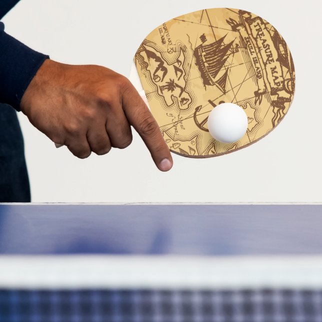 Raquette De Ping Pong Carte personnalisée Pirate point de terre Famille (Insitu)