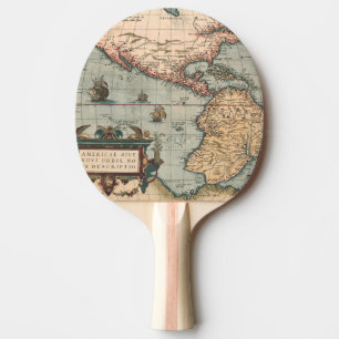 Raquette De Ping Pong Carte vintage de l'Amérique du Nord