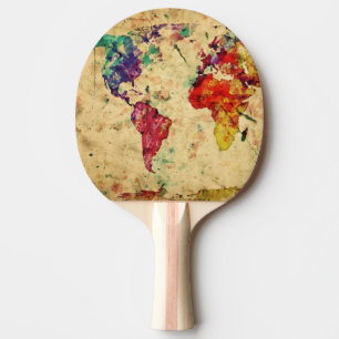 Raquette De Ping Pong Carte vintage du monde