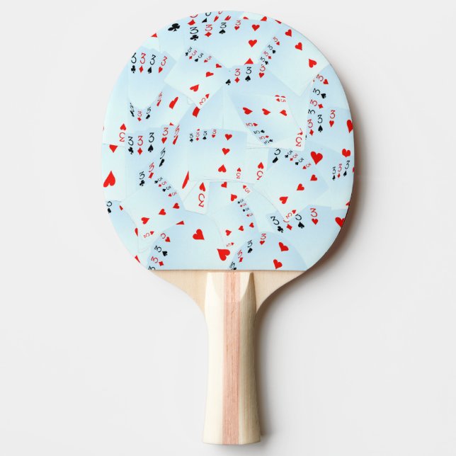 Raquette De Ping Pong Cartes de poker Quad Threes, (Devant)