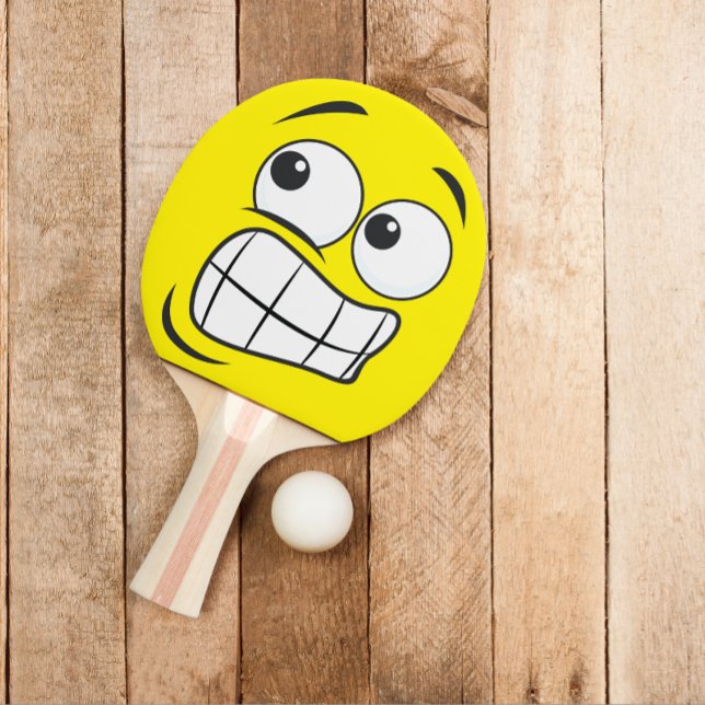 Raquette De Ping Pong Cartoon moderne amusant visage Oops émotion (Modern cartoon face oops emotion ping pong paddle)