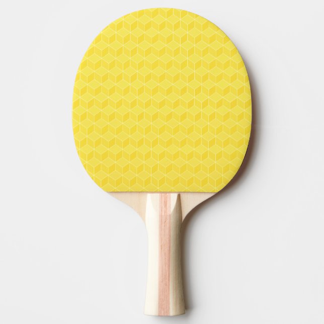 Raquette De Ping Pong Cascader lumineux de cubes en jaune 3D (Devant)
