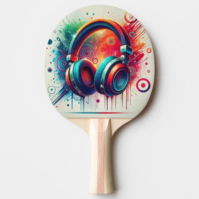 Raquette De Ping Pong Casques audio artistiques vifs (Devant)