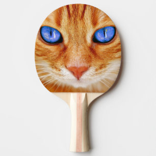 Raquette De Ping Pong Cat Eyes Face Tigre Rouge