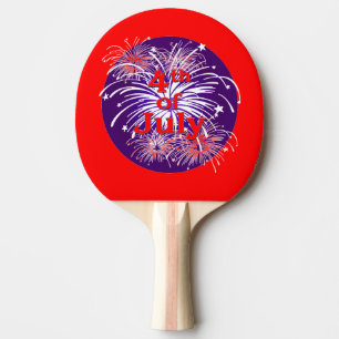 Raquette De Ping Pong Célébration lumineuse de feux d'artifice de roug