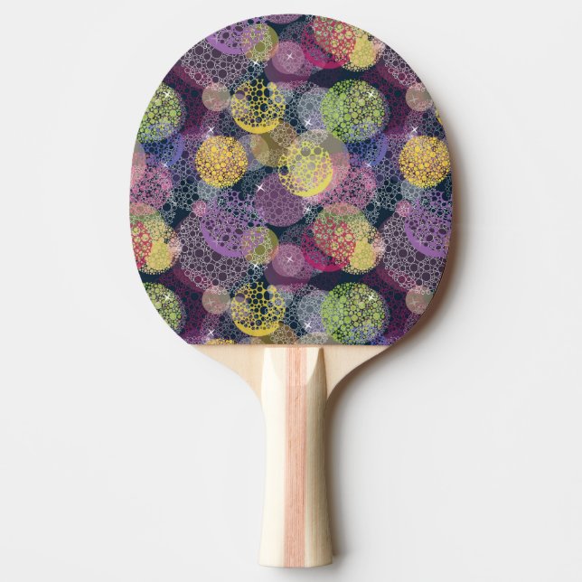 Raquette De Ping Pong Cercle de points Polka de la Cute Abstraite (Devant)