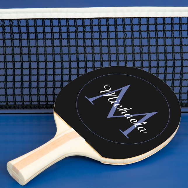 Raquette De Ping Pong Cercle minimal moderne nom initial monogramme mode (Insitu)