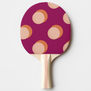 Raquette De Ping Pong Cercles Rétro et Motif Gras Ombres Violet