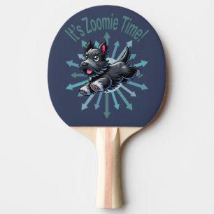 Raquette De Ping Pong C'est l'heure de Zoomie Terrier Écossais