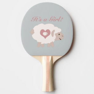 Raquette De Ping Pong C'est une fille ! Maman Sheep
