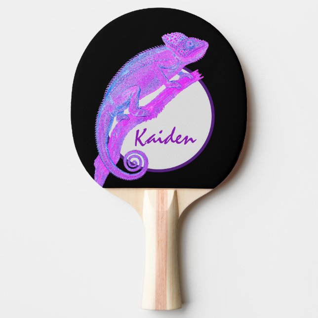 Raquette De Ping Pong Chameleon violet avec cadre circulaire (Devant)