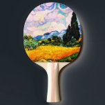 Raquette De Ping Pong Champ de blé Vincent Van Gogh avec Cyprès<br><div class="desc">Joli, Vintage, Belle peinture Vincent Van Gogh Champ de blé avec Sticker Cyprès.C'est un vieux chef-d'oeuvre du peintre maître néerlandais Vincent Van Gogh. Ce tableau fait partie de sa série de champs de blé. Cette série de peintures de paysages naturels s'inspire de la vue sur les Alpilles.Cette peinture à l'huile...</div>