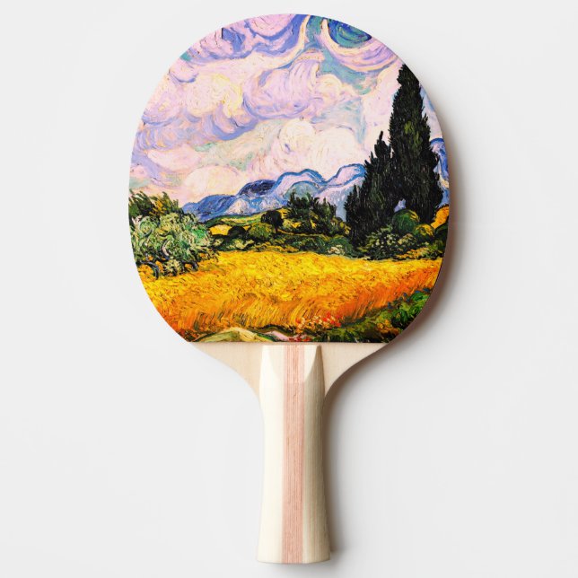 Raquette De Ping Pong Champ de blé Vincent Van Gogh avec Cyprès (Devant)