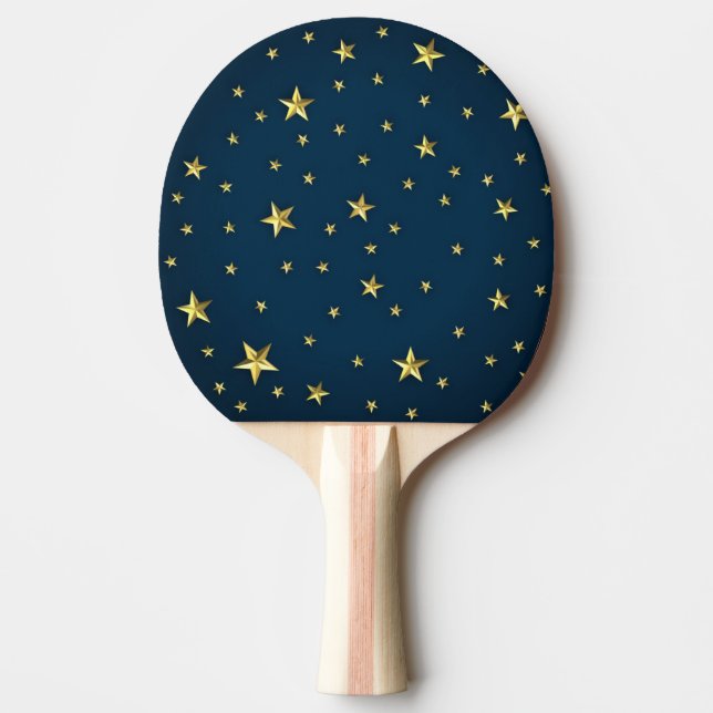 Raquette De Ping Pong Champ d'étoiles sur Deep Midnight Blue Sky (Devant)