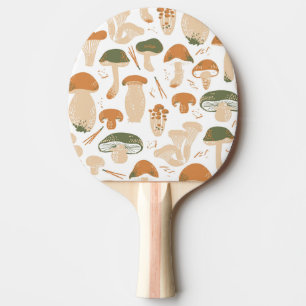 Raquette De Ping Pong Champignons comestibles Linocut Motif Vintage