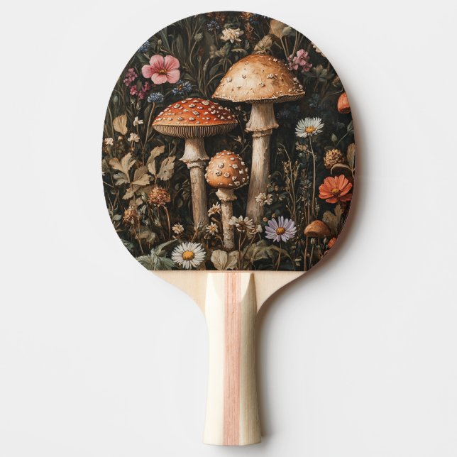 Raquette De Ping Pong Champignons Whimsical et Botanique Fleur sauvage (Devant)