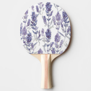 Raquette De Ping Pong Champs de Lavande   Motif de Fleur de Teinte Aquar