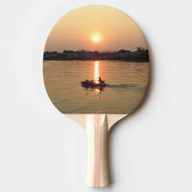 Raquette De Ping Pong Chao Phraya River Sunset ... Ayutthaya, Thaïlande (Devant)