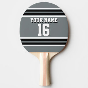Raquette De Ping Pong Charcoal Black Wht Team Jersey Numéro personnalisé