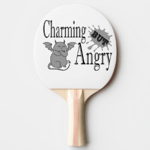 Raquette De Ping Pong Charming mais en colère petit chat diable drôle ci