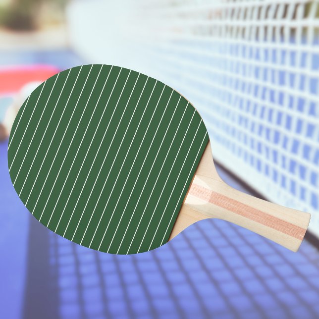 Raquette De Ping Pong Chasseur Vert et blanc mince Horizontal rayé (Créateur téléchargé)