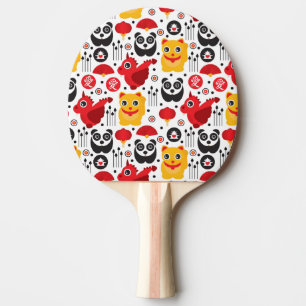 Raquette De Ping Pong Chat, dragon, et panda chanceux de la Chine