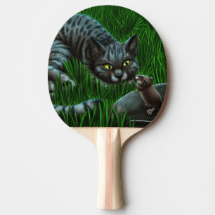 Raquette de ping pong chat et souris