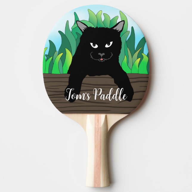 Raquette De Ping Pong Chat noir (Devant)