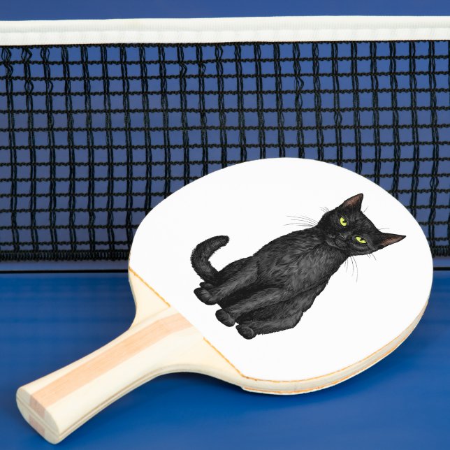 Raquette De Ping Pong chat noir (Insitu)