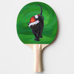 Raquette De Ping Pong Chat noir de Noël en vert