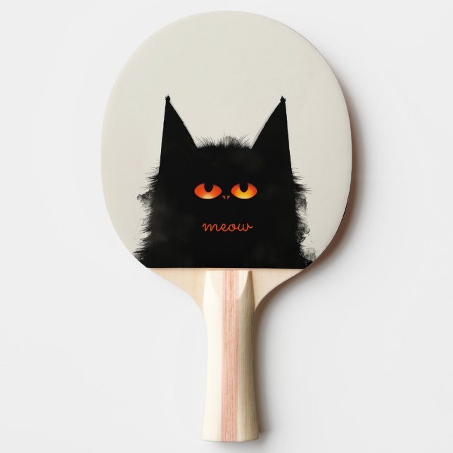 Raquette De Ping Pong Chat noir grumeux (Devant)