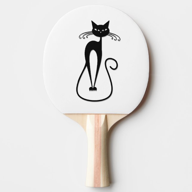 Raquette De Ping Pong Chat noir maigre fantaisiste (Devant)