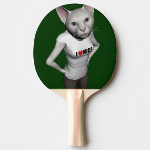 Raquette De Ping Pong Chat Siamais Blanc Amoureux Mice