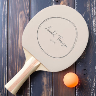 Raquette De Ping Pong Château de Sable Rose Moderne du Milieu du Siècle 