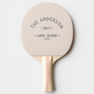 Raquette De Ping Pong Château de Sable Rose Vintage Nom de Famille Bord