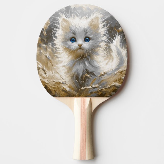 Raquette De Ping Pong Chaton blanc précieux (Devant)