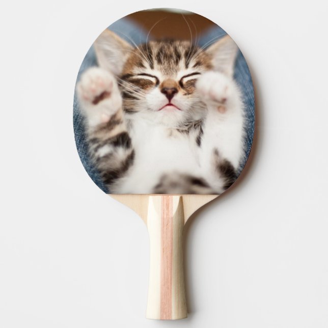Raquette De Ping Pong Chaton sur mon recouvrement (Devant)