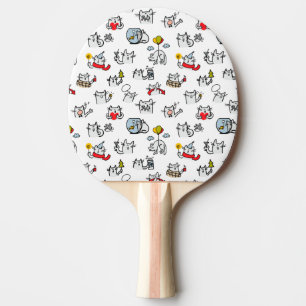Raquette De Ping Pong Chats amusants, lait et magie.