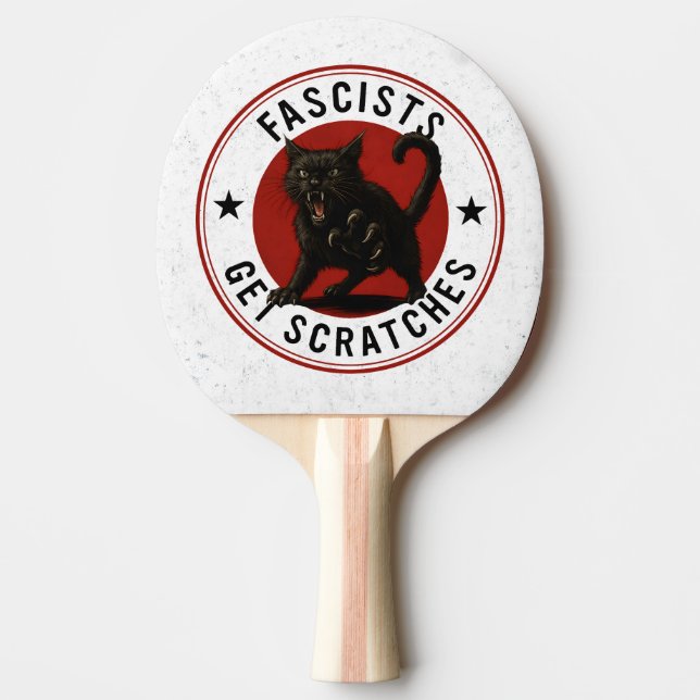 Raquette De Ping Pong Chats Contre les Fascistes (Devant)
