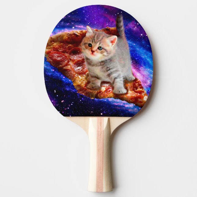 Raquette De Ping Pong Chats dans la pizza spatiale (Devant)