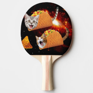 Raquette De Ping Pong Chats dans les tacos spatiaux