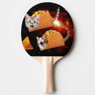 Raquette De Ping Pong Chats dans les tacos spatiaux