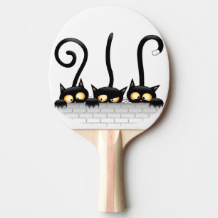 Raquette De Ping Pong Chats Naughty, Playful et drôle de personnages