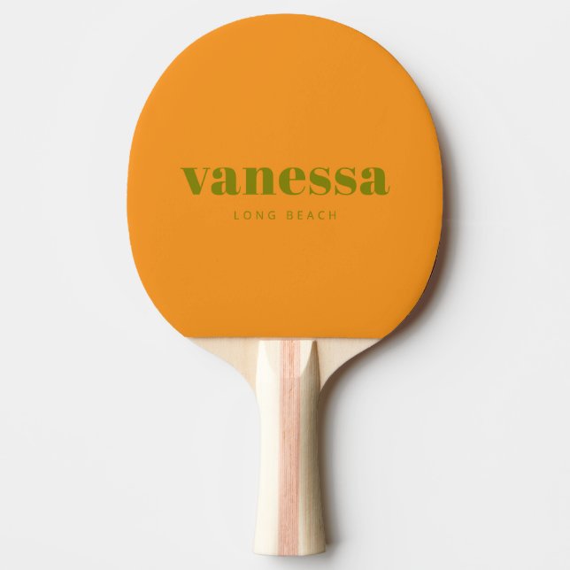 Raquette De Ping Pong Chaud Olive & Orange Rev Minimal Moderne Classique (Devant)