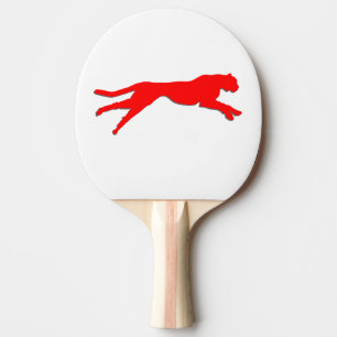 Raquette De Ping Pong Cheetah d'art graphique rouge