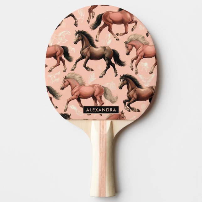 Raquette De Ping Pong Cheval mignon rose sans joint (Devant)