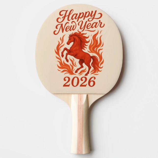 Raquette De Ping Pong Cheval Rouge 2026 (Devant)